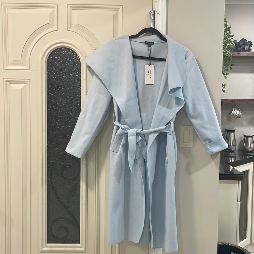Brand NEW Baby blue trench coat